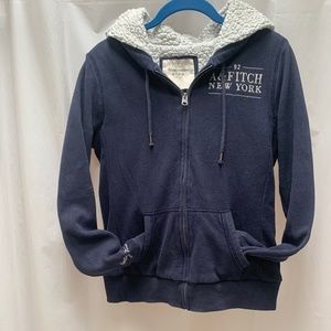 Abercrombie Fleece Lined Hooded Sweatshirt, Zip Front. Size Medium. EUC . Y2K